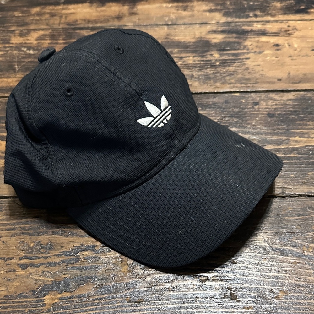 adidas Black Cap with White Trefoil Logo